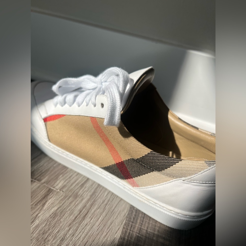House Check and Leather Sneakers - Picture 5 of 11